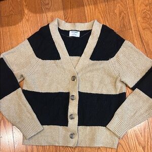 Old Navy Black and Tan Women's Cardigan